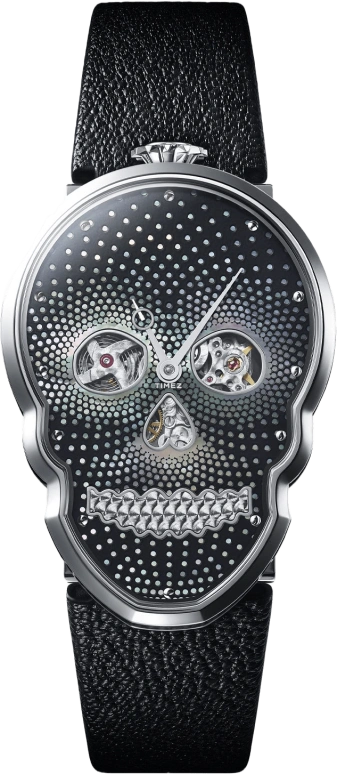 Fiona Krüger,Skull 48x34.50mm,48x34.50mm,Stainless Steel,Silver,Black,Handwound,Sapphire,Other,TASAKI PETIT SKULL MOP DOTS