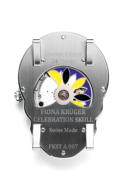 Fiona Krüger,Skull 57.40x41.30mm,57.40x41.30mm,Stainless Steel,Multi-Color,Automatic,Day,Sapphire,CELEBRATION SKULL