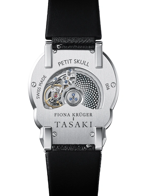 Fiona Krüger,Skull 48x34.50mm,48x34.50mm,Stainless Steel,Silver,Black,Handwound,Sapphire,Other,TASAKI PETIT SKULL MOP DOTS