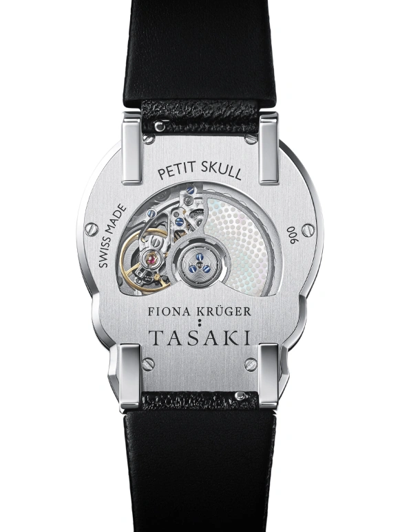 Fiona Krüger,Skull 48x34.50mm,48x34.50mm,Stainless Steel,White,Silver,Handwound,Sapphire,Other,TASAKI PETIT SKULL WHITE DOTS 1