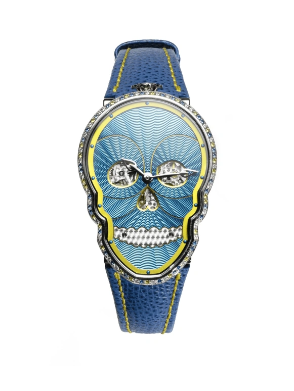 Fiona Krüger,Skull 48x34.50mm,48x34.50mm,Stainless Steel,Blue,Automatic,Sapphire,Other,PETIT SKULL TROPICAL
