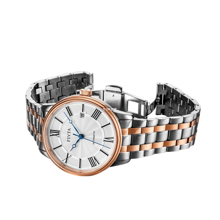 FIYTA,Kanon 40mm,40mm,Stainless Steel,Silver,Automatic,Day,Sapphire,GA802059,GA802059.MWM