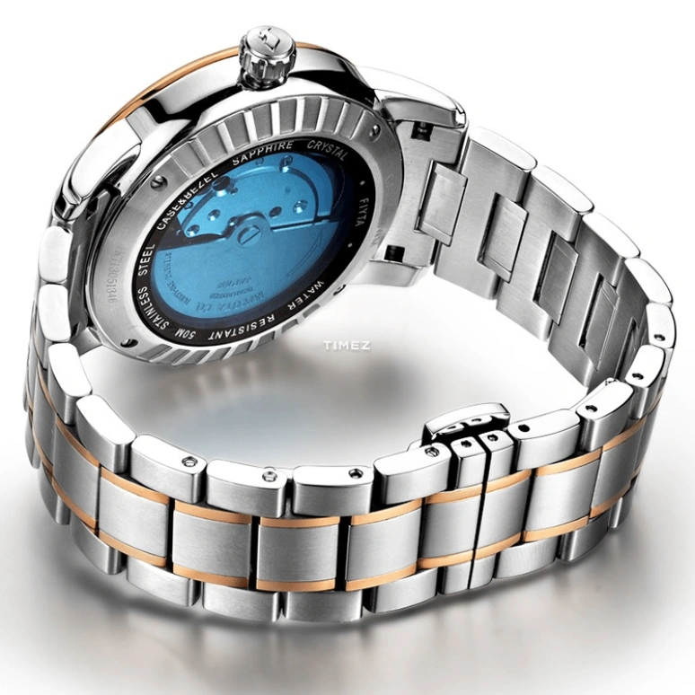FIYTA,Photographer 40mm,40mm,Stainless Steel,Rose Gold,White,Automatic,Day,Sapphire,GA8340,GA8340.MWM