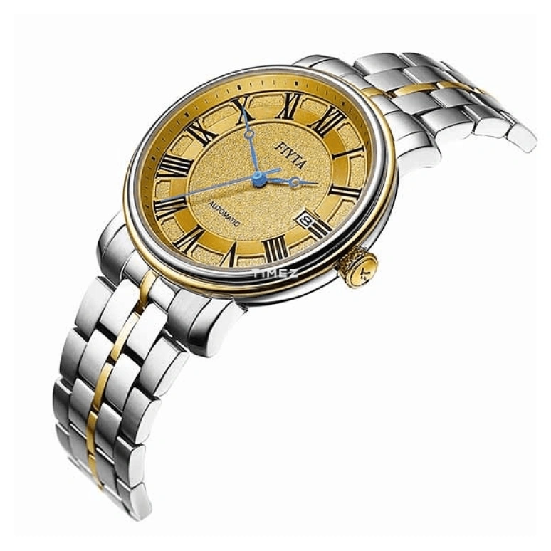 FIYTA,Classic 39mm,39mm,Stainless Steel,Gold,Automatic,Day,Sapphire,Crystal Glass,GA8640,GA8640.TGT