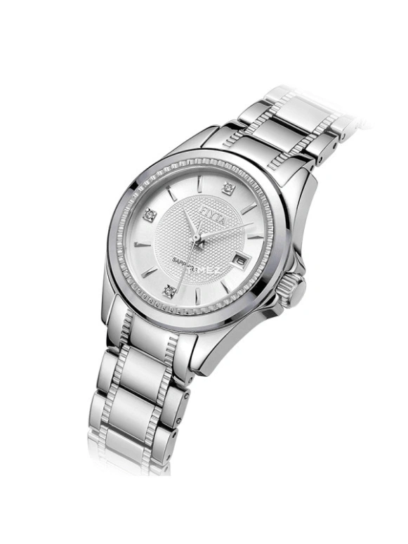 FIYTA,Classic 27.50mm,27.50mm,Stainless Steel,Silver,Automatic,Day,Sapphire,Crystal Glass,LJ096,LJ096.WWW