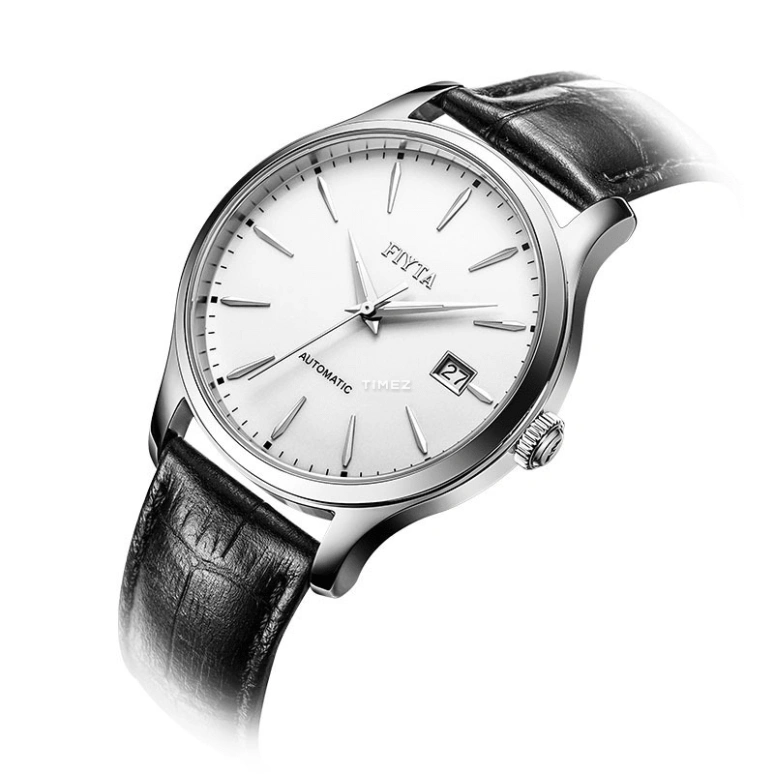 FIYTA,Classic 40mm,40mm,Stainless Steel,White,Automatic,Day,Sapphire,WGA1010,WGA1010.WWB