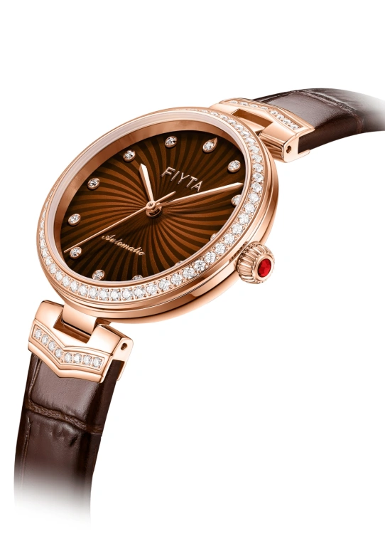 FIYTA,Heartouching 32mm,32mm,Stainless Steel,Brown,Automatic,Sapphire,Round,LA869015,LA869015.PKKH