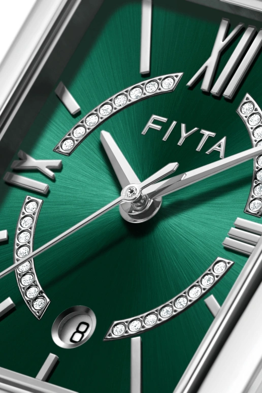 FIYTA,Allure 22.70mm,22.70mm,Stainless Steel,Green,Quartz,Day,Sapphire,L865010,L865010.WNW