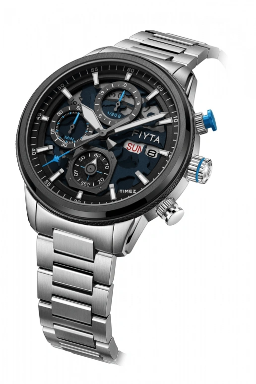 FIYTA,Mach 43mm,43mm,Stainless Steel,Black,Quartz,Chronograph,Date,Day,G881006,G881006.CLW
