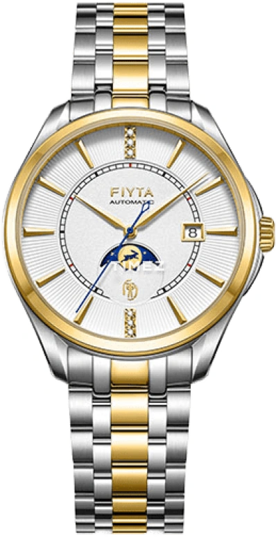 FIYTA,Pray 42mm,42mm,Stainless Steel,White,Automatic,Moonphase,Day,GA888003,GA888003.TWT