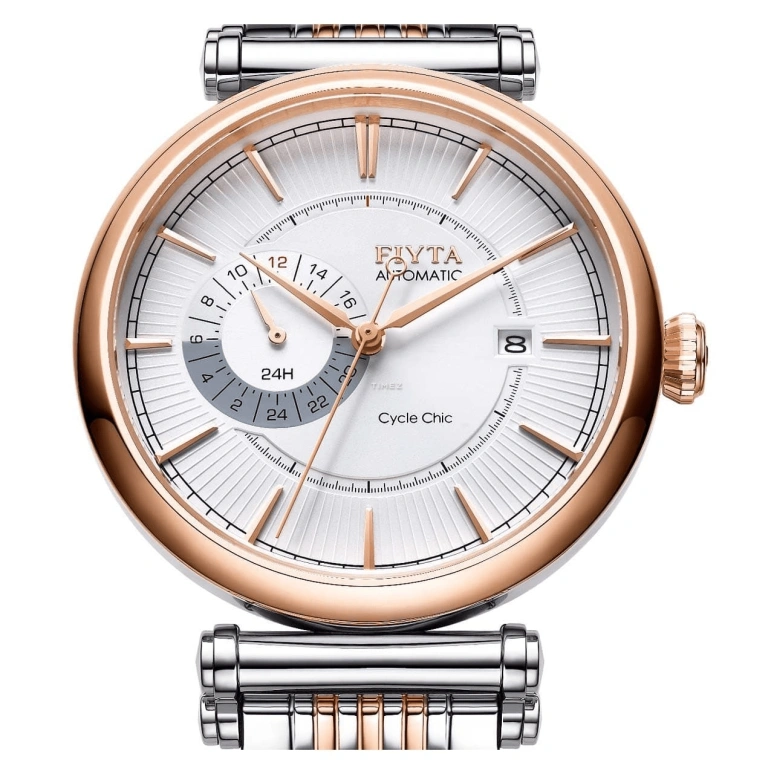 FIYTA,IN 41.50mm,41.50mm,Stainless Steel,Rose Gold,Silver White,Automatic,Day,Sapphire,GA850001,GA850001.MWM