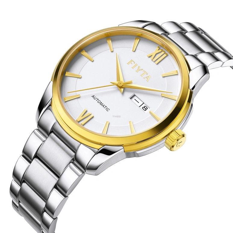 FIYTA,Classic 42mm,42mm,Stainless Steel,White,Automatic,Date,Day,GA802071,GA802071.TWW