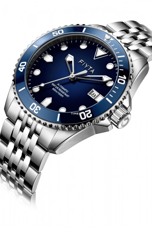 FIYTA,Yachtsman 43.40mm,43.40mm,Stainless Steel,Gradient,Ocean Blue,Automatic,Day,Sapphire,Crystal Glass,WGA867006,WGA867006.WLW