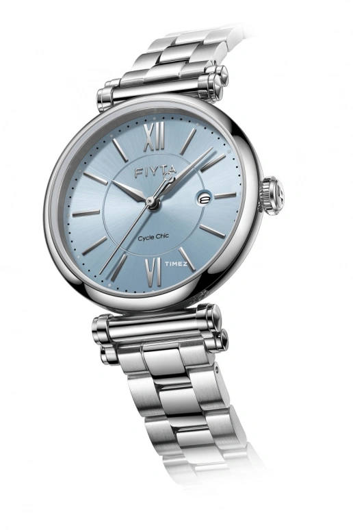 FIYTA,IN 30mm,30mm,Stainless Steel,Ice Blue,Quartz,Day,Sapphire,L850017,L850017.WLW