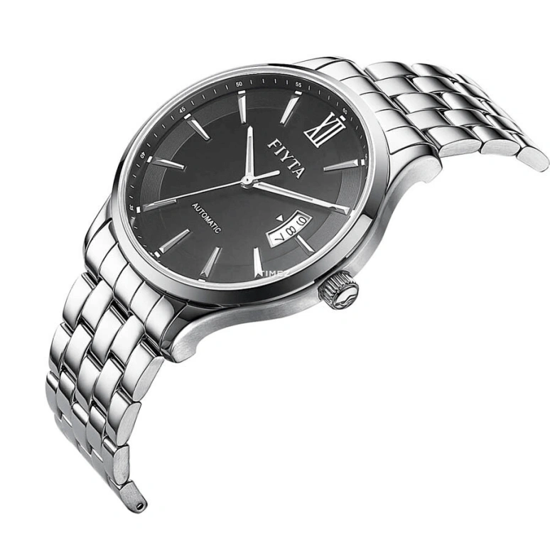 FIYTA,Classic 41mm,41mm,Stainless Steel,Black,Automatic,Day,Sapphire,Crystal Glass,GA802012,GA802012.WBW