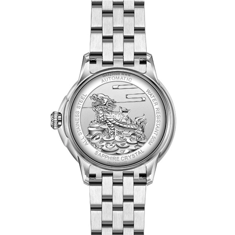 FIYTA,Tempting 41mm,41mm,Stainless Steel,Silver White,Automatic,Day,Sapphire,Crystal Glass,GA520008,GA520008.WWW