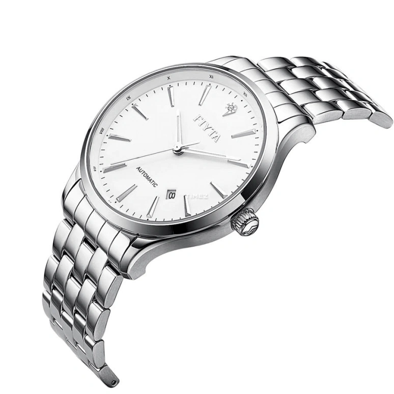 FIYTA,Classic 41mm,41mm,Stainless Steel,White,Automatic,Day,Sapphire,Crystal Glass,GA802013,GA802013.WWW