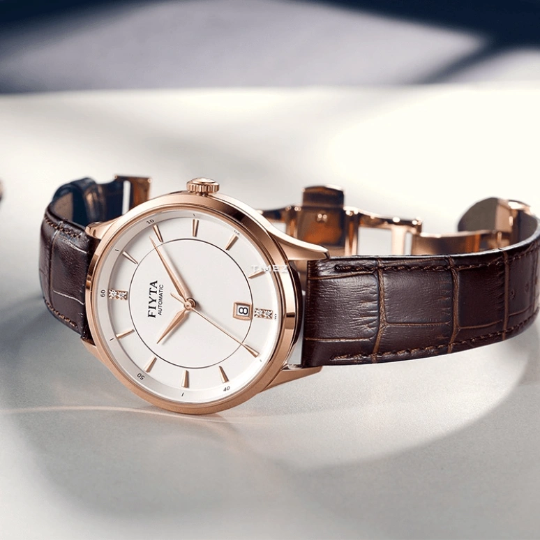 FIYTA,Tempting 41mm,41mm,Stainless Steel,Rose Gold,White,Automatic,Day,Sapphire,GA520002,GA520002.MWK