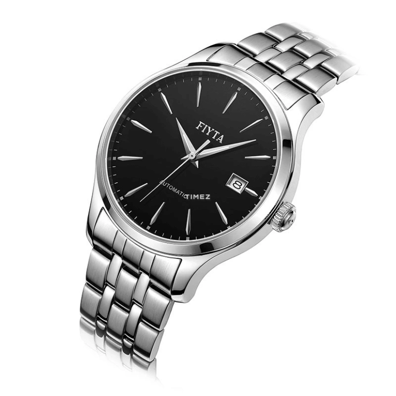 FIYTA,Classic 40mm,40mm,Stainless Steel,Black,Automatic,Day,Sapphire,WGA1010,WGA1010.WBW