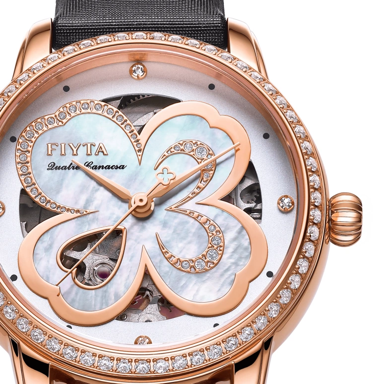 FIYTA,Clover 34.60mm,34.60mm,Stainless Steel,White,Automatic,Sapphire,Round,LA862003,LA862003.PWBD