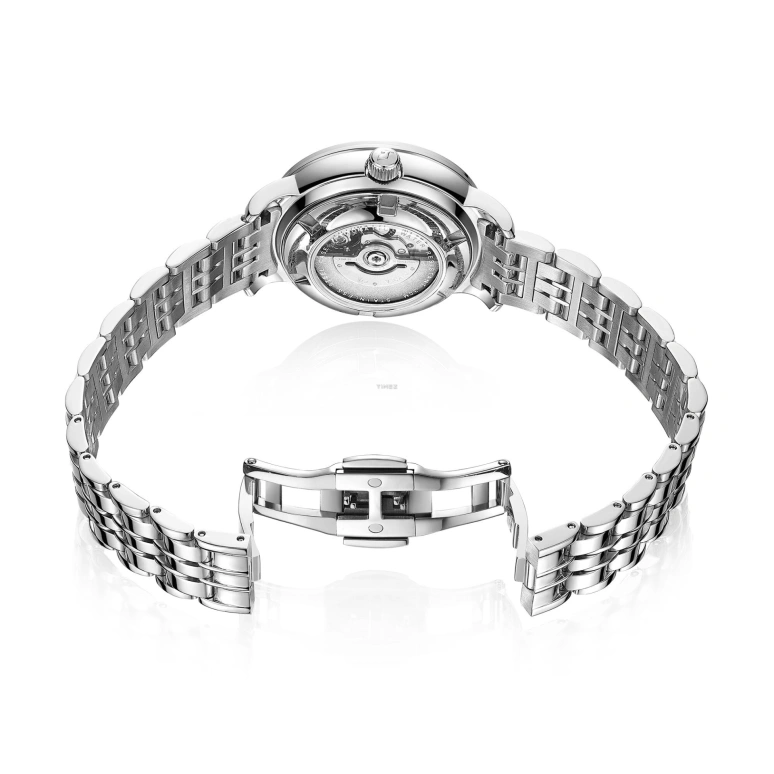 FIYTA,Floriography 30.10mm,30.10mm,Stainless Steel,White,Automatic,Day,Sapphire,Crystal Glass,LA802007,LA802007.WWW