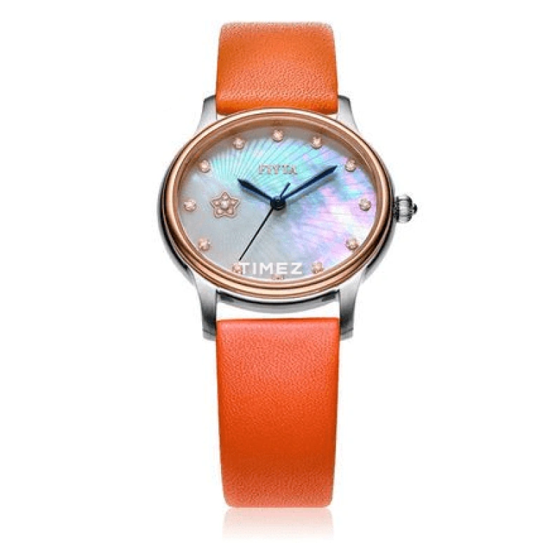 FIYTA,IF 29.50x32.50mm,29.50x32.50mm,Stainless Steel,Rose Gold,White,Quartz,Sapphire,Glass,Oval,DL1573,DL1573.MW