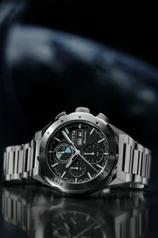 FIYTA,Aeronuatics 44mm,44mm,Titanium,Black,Automatic,Chronograph,Date,Day,GA880012,GA880012.WBW