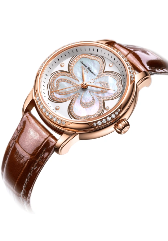 FIYTA,Clover 34.60mm,34.60mm,Stainless Steel,Rose Gold,White,Automatic,Sapphire,Round,LA8562,LA8562.PWRD