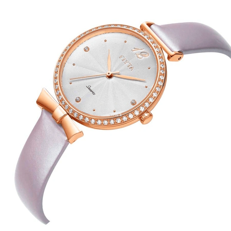 FIYTA,Allure 32mm,32mm,Stainless Steel,Rose Gold,White,Quartz,Sapphire,Round,L851000,L851000.PWZD