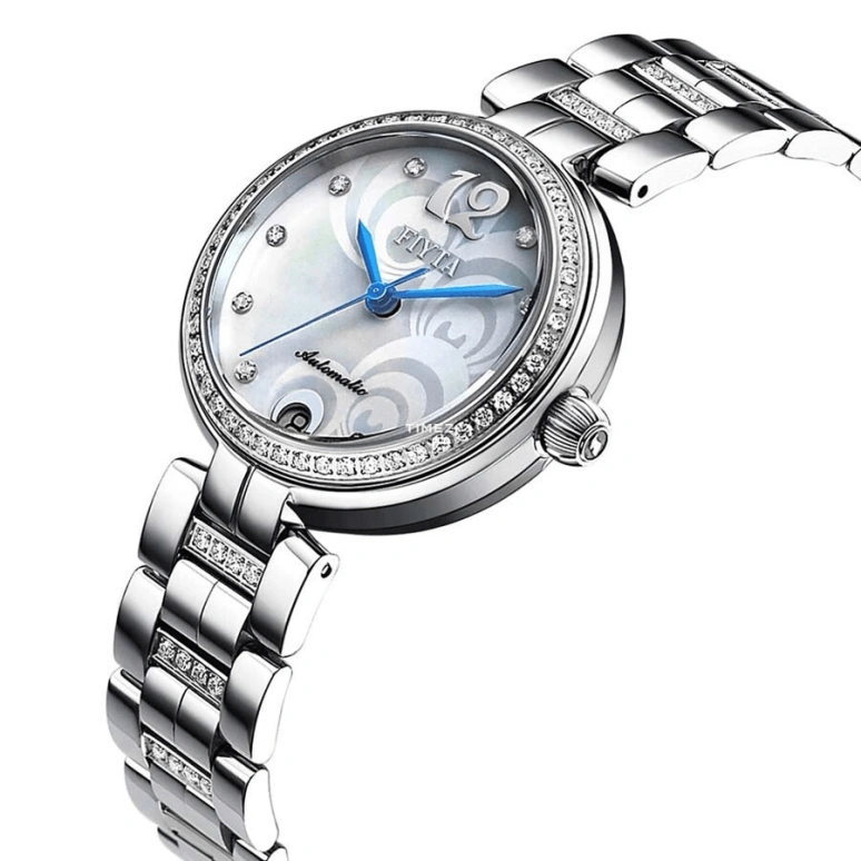 FIYTA,Heartouching 32mm,32mm,Stainless Steel,White,Automatic,Day,Sapphire,LA8626,LA8626.WWWH