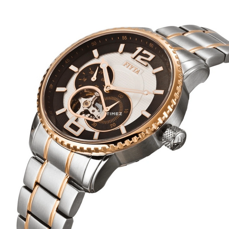 FIYTA,Photographer 40mm,40mm,Stainless Steel,Rose Gold,Black,Automatic,Sapphire,Round,GA8246,GA8246.TCT