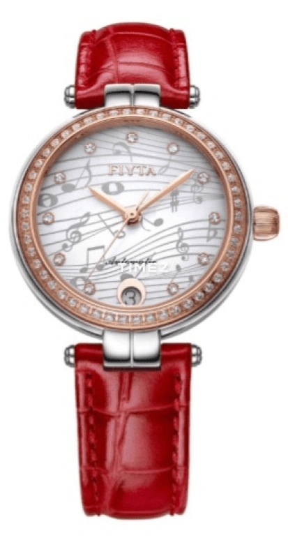 FIYTA,Heartouching 32mm,32mm,Stainless Steel,Rose Gold,White,Automatic,Day,Sapphire,LA869005,LA869005.MWRD