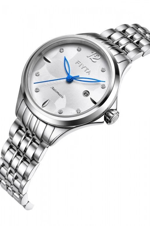 FIYTA,Floriography 30.50mm,30.50mm,Stainless Steel,Silver White,Automatic,Day,Sapphire,LA805005,LA805005.WWW