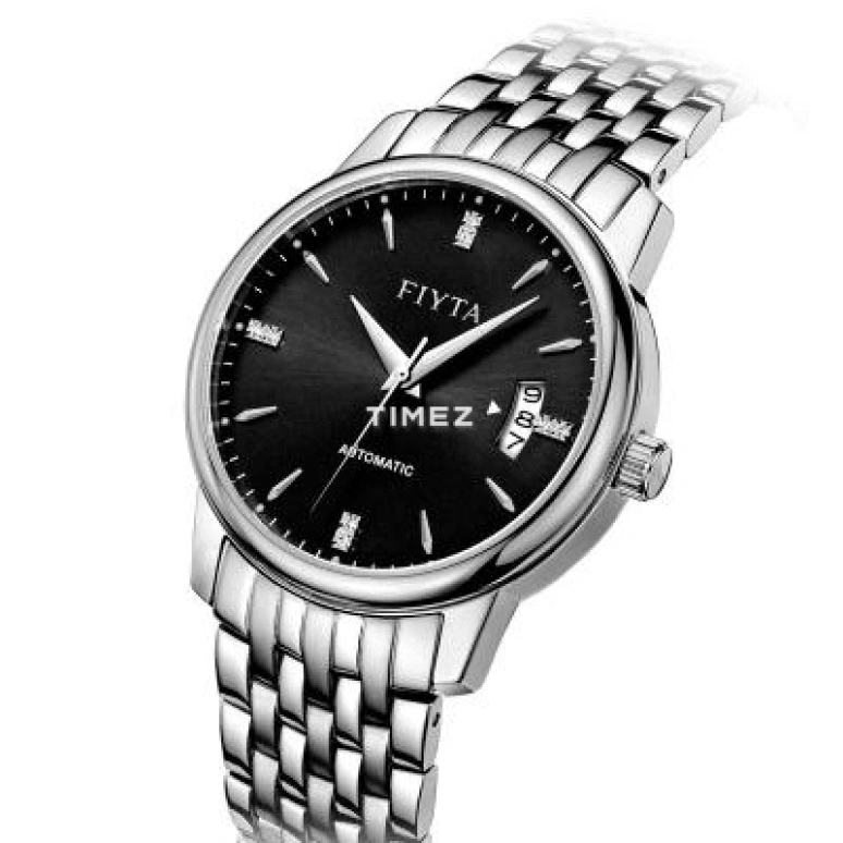 FIYTA,Classic 38.50mm,38.50mm,Stainless Steel,Black,Automatic,Day,Sapphire,Glass,DGA802006,DGA802006.WBW