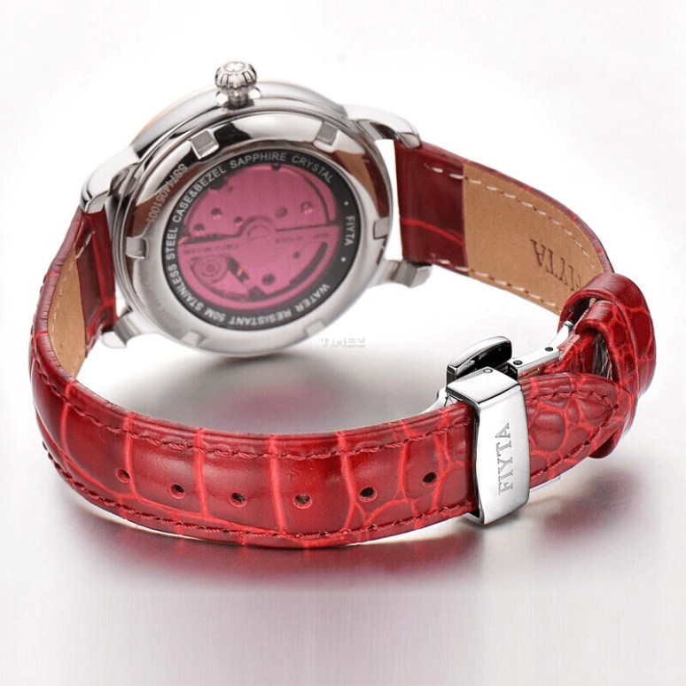 FIYTA,Clover 34.60mm,34.60mm,Stainless Steel,Rose Gold,White,Automatic,Sapphire,Round,DLA0566,DLA0566.MWR