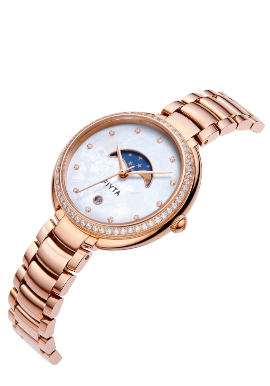 FIYTA,Allure 31mm,31mm,Stainless Steel,White,Quartz,Moonphase,Day,L865003,L865003.PWPD