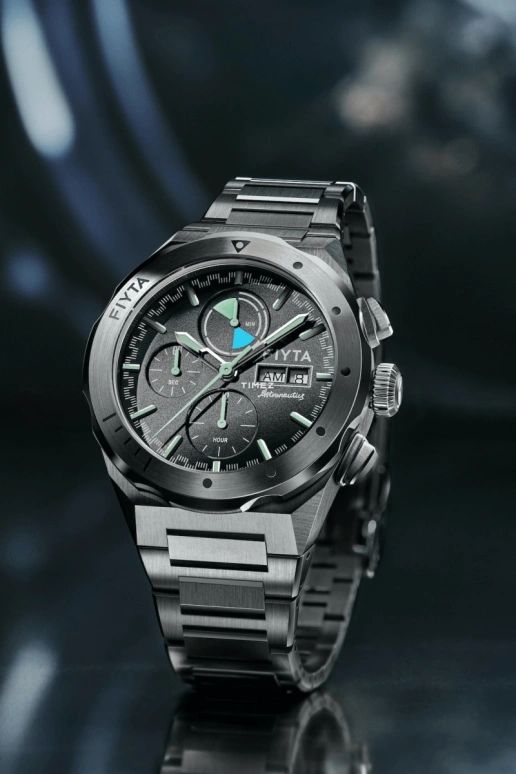 FIYTA,Aeronuatics 44mm,44mm,Titanium,Black,Automatic,Chronograph,Date,Day,GA880012,GA880012.WBW