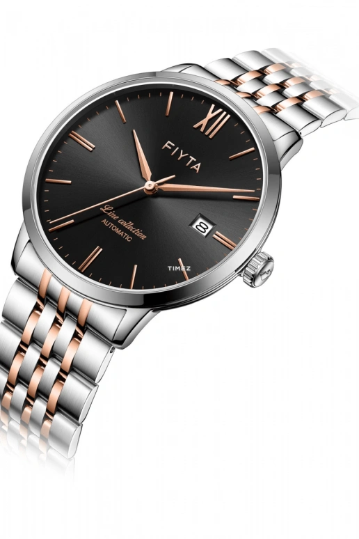 FIYTA,Line 39.80mm,39.80mm,Stainless Steel,Black,Automatic,Day,Sapphire,GA801010,GA801010.WBM