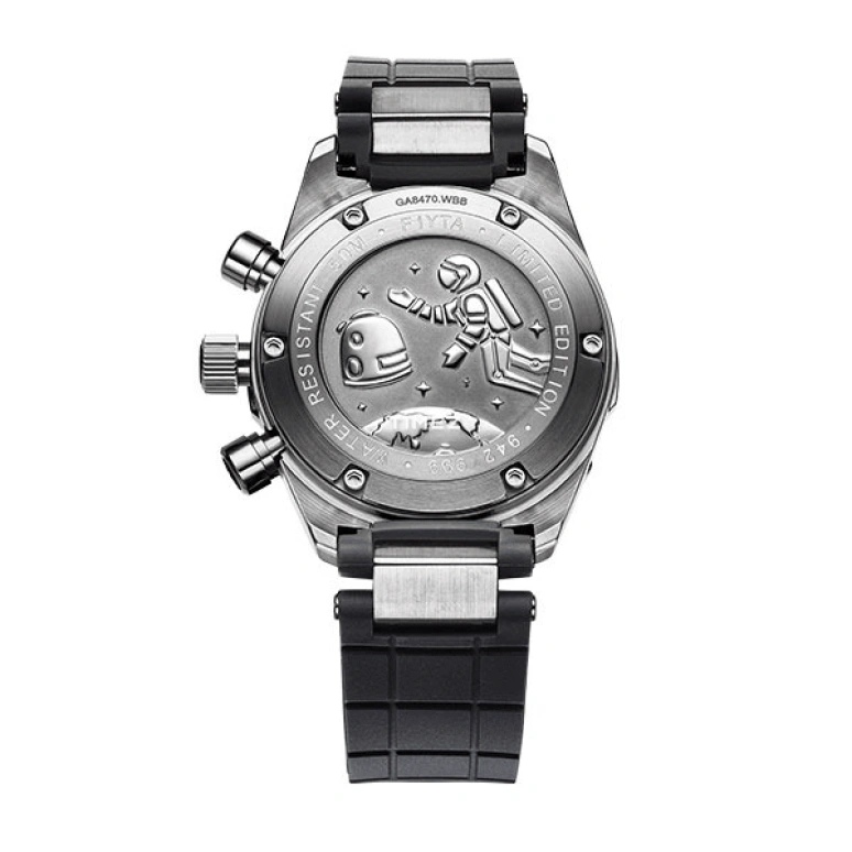 FIYTA,Aeronuatics 44mm,44mm,Stainless Steel,Black,Automatic,Chronograph,Day,GA8070,GA8070.WBB