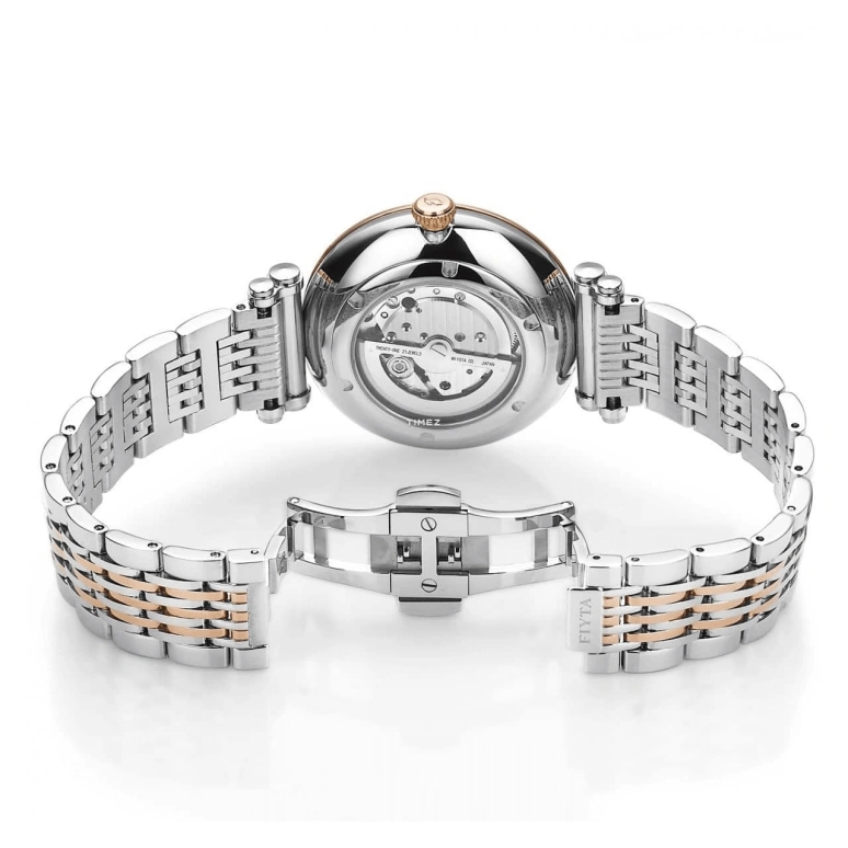 FIYTA,IN 41.50mm,41.50mm,Stainless Steel,Rose Gold,Silver White,Automatic,Day,Sapphire,GA850001,GA850001.MWM