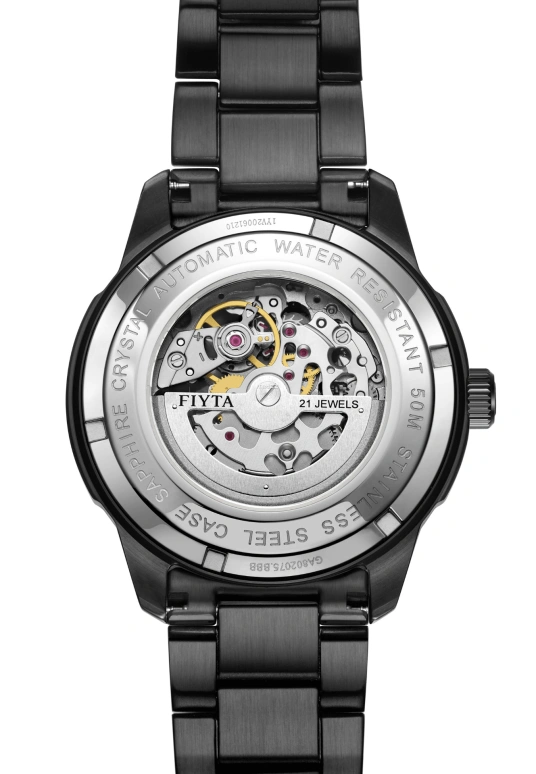 FIYTA,Classic 42mm,42mm,Stainless Steel,Black,Automatic,Sapphire,Round,GA802075,GA802075.BBB