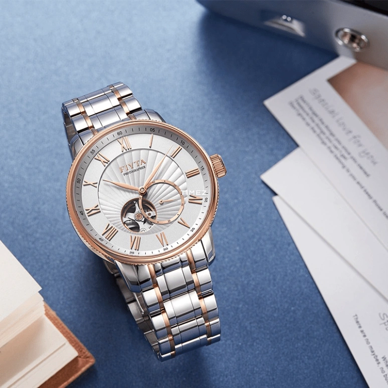 FIYTA,Photographer 42mm,42mm,Stainless Steel,White,Automatic,Sapphire,Crystal Glass,Round,DGA860015,DGA860015.MWM