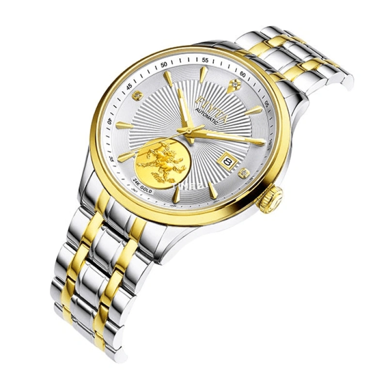 FIYTA,Tempting 41mm,41mm,Stainless Steel,Silver,Grey,Automatic,Day,Sapphire,TGA520005,TGA520005.TWT