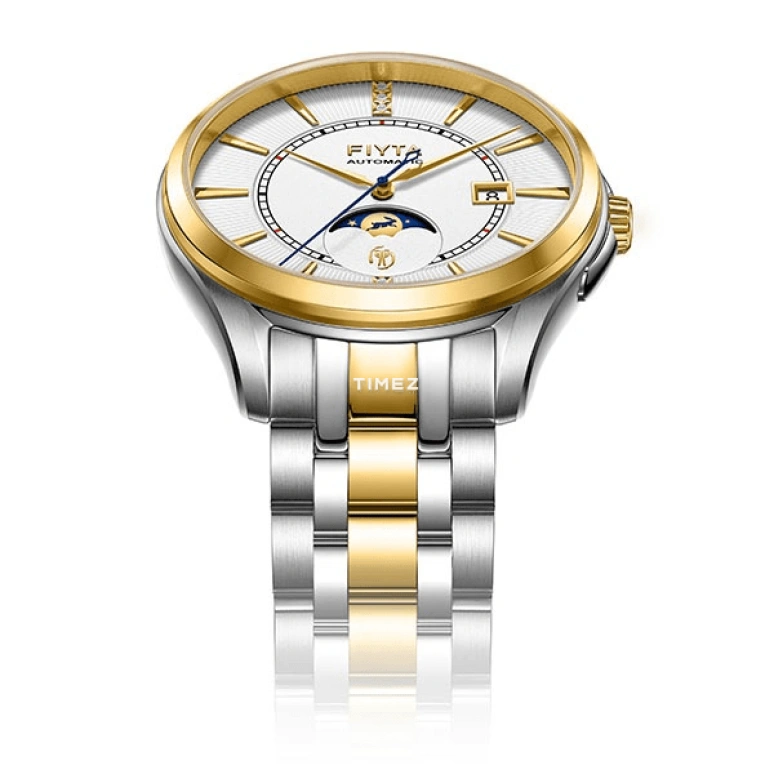 FIYTA,Pray 42mm,42mm,Stainless Steel,White,Automatic,Moonphase,Day,GA888003,GA888003.TWT
