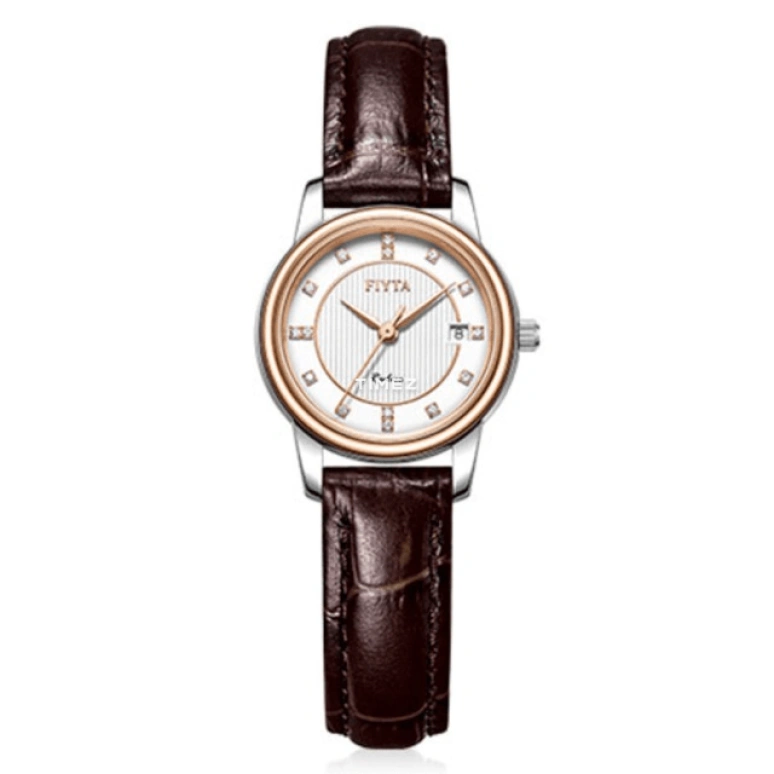 FIYTA,Classic 24.40mm,24.40mm,Stainless Steel,Rose Gold,White,Quartz,Day,Sapphire,Glass,L258,L258.MWR