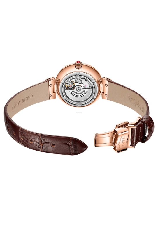 FIYTA,Heartouching 32mm,32mm,Stainless Steel,Brown,Automatic,Sapphire,Round,LA869015,LA869015.PKKH