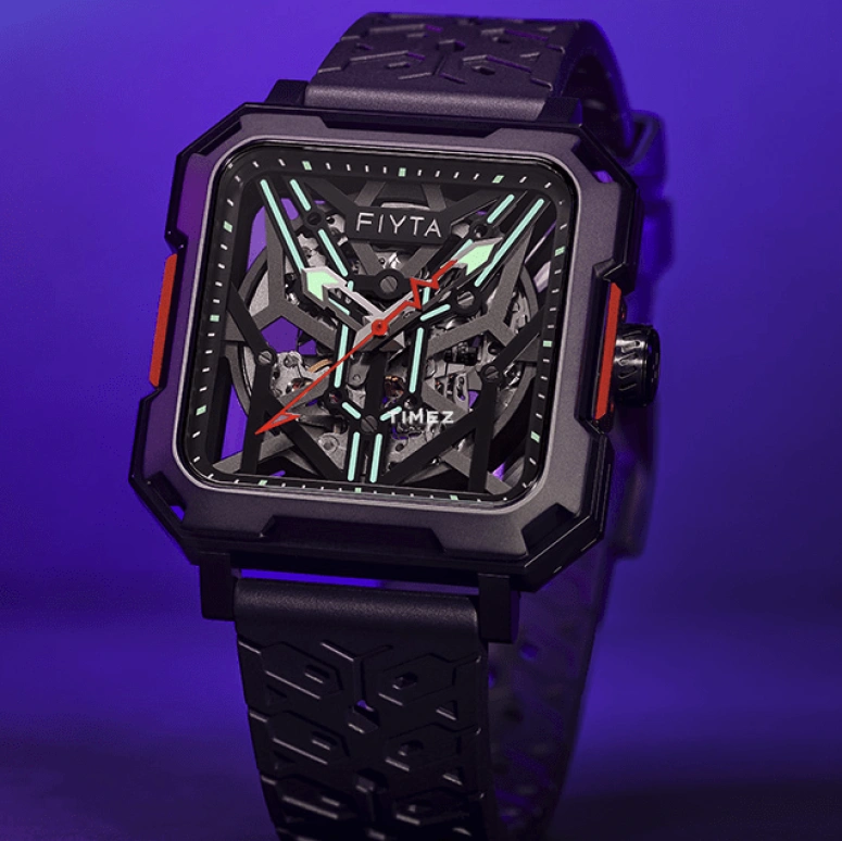 FIYTA,Three-Body 42mm,42mm,Stainless Steel,Black,Automatic,Sapphire,Square,DGA35000,DGA35000.BBB