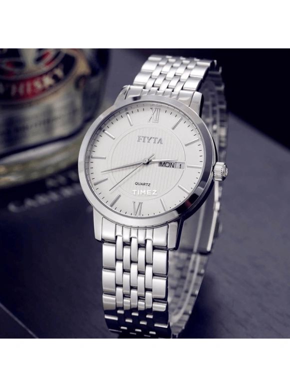 FIYTA,Classic 37mm,37mm,Stainless Steel,Silver,Quartz,Date,Day,GJ098,GJ098.WWW