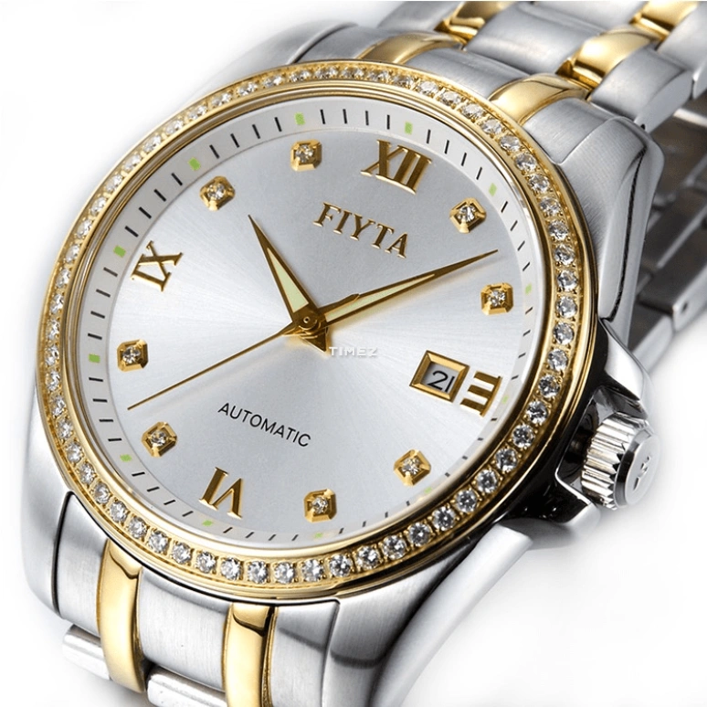 FIYTA,Tempting 40mm,40mm,Stainless Steel,White,Automatic,Day,Sapphire,Glass,GA8328,GA8328.TWTD