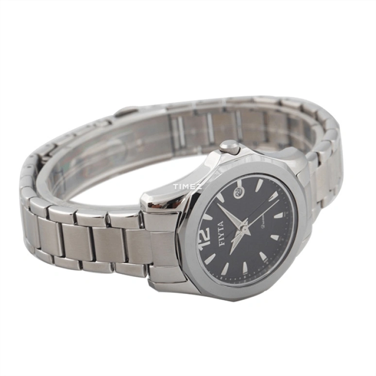 FIYTA,Classic 0mm,0mm,Stainless Steel,Black,Quartz,Day,Sapphire,Crystal Glass,LJ030,LJ030.WBW